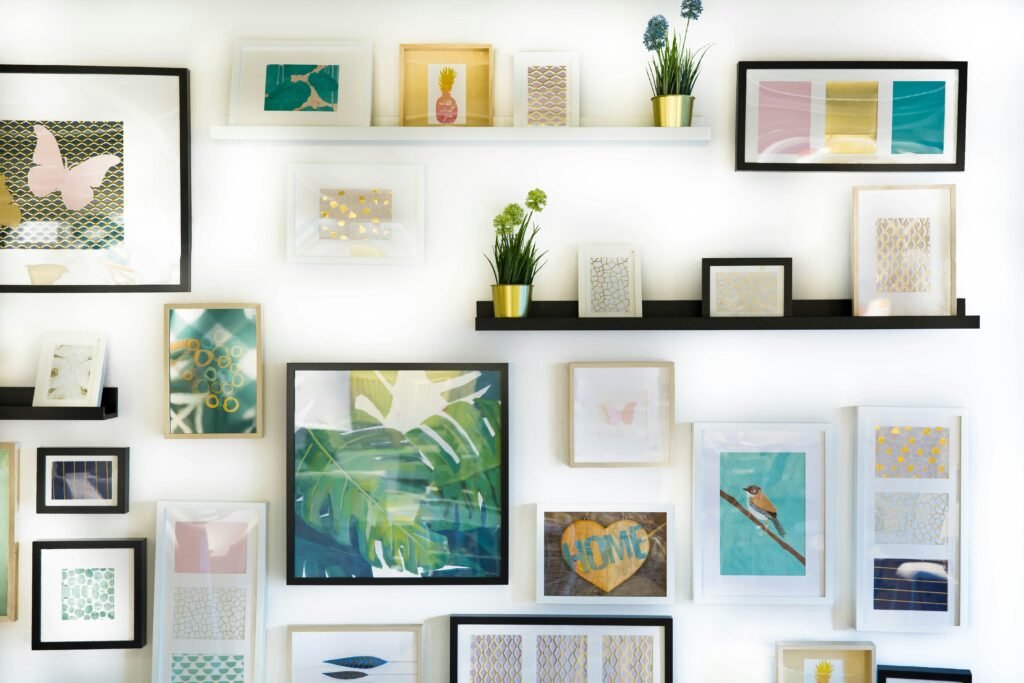 assorted-color framed paintings on the wall assorted-color framed paintings on the wall