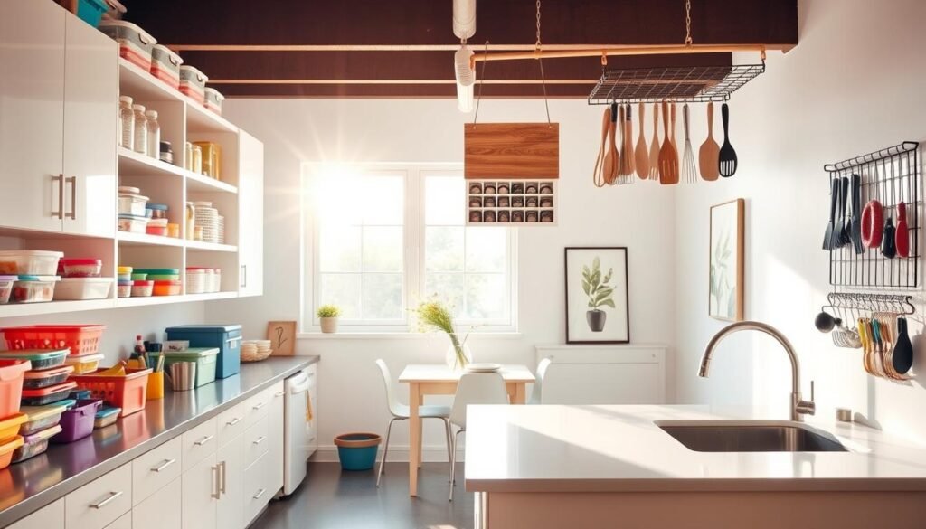 kitchen organization with dollar store items