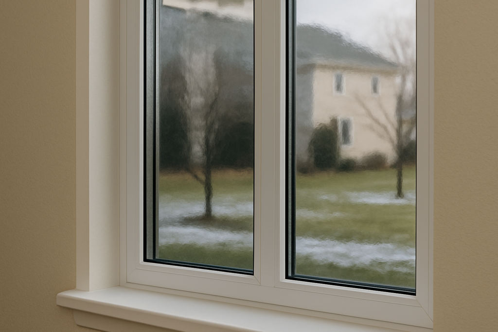Window with reflective window film to reduce heat gain