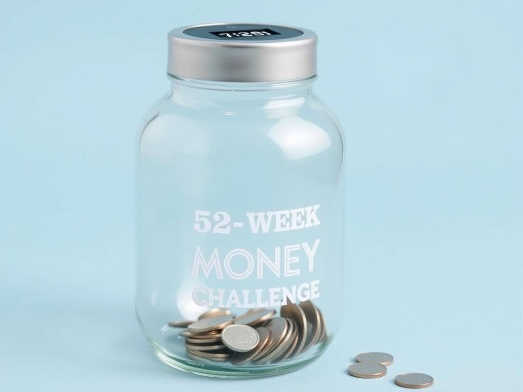 52-Week Money Challenge Savings Jar with digital counter 52-Week Money Challenge Savings Jar with digital counter