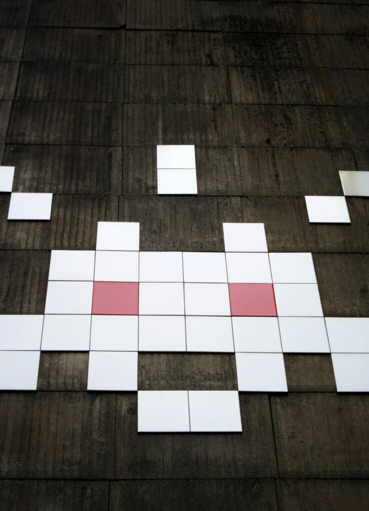 white and brown checked floor
