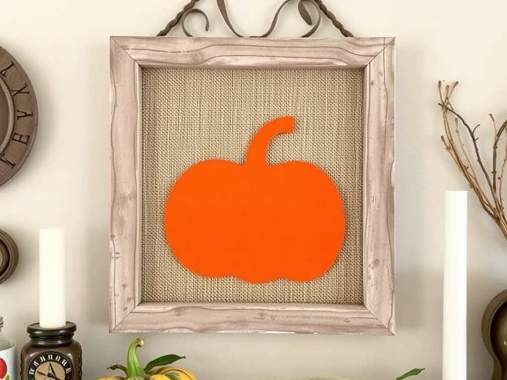 DIY Reverse Canvas Pumpkin Art made with Dollar Store canvas and paint