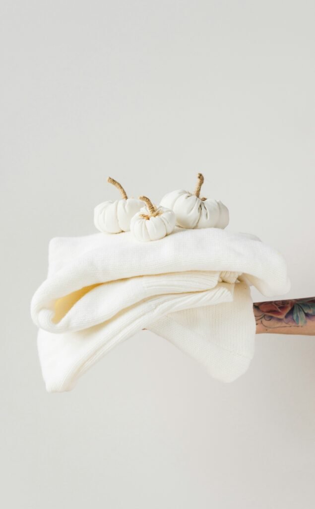 a white towel with a white bow