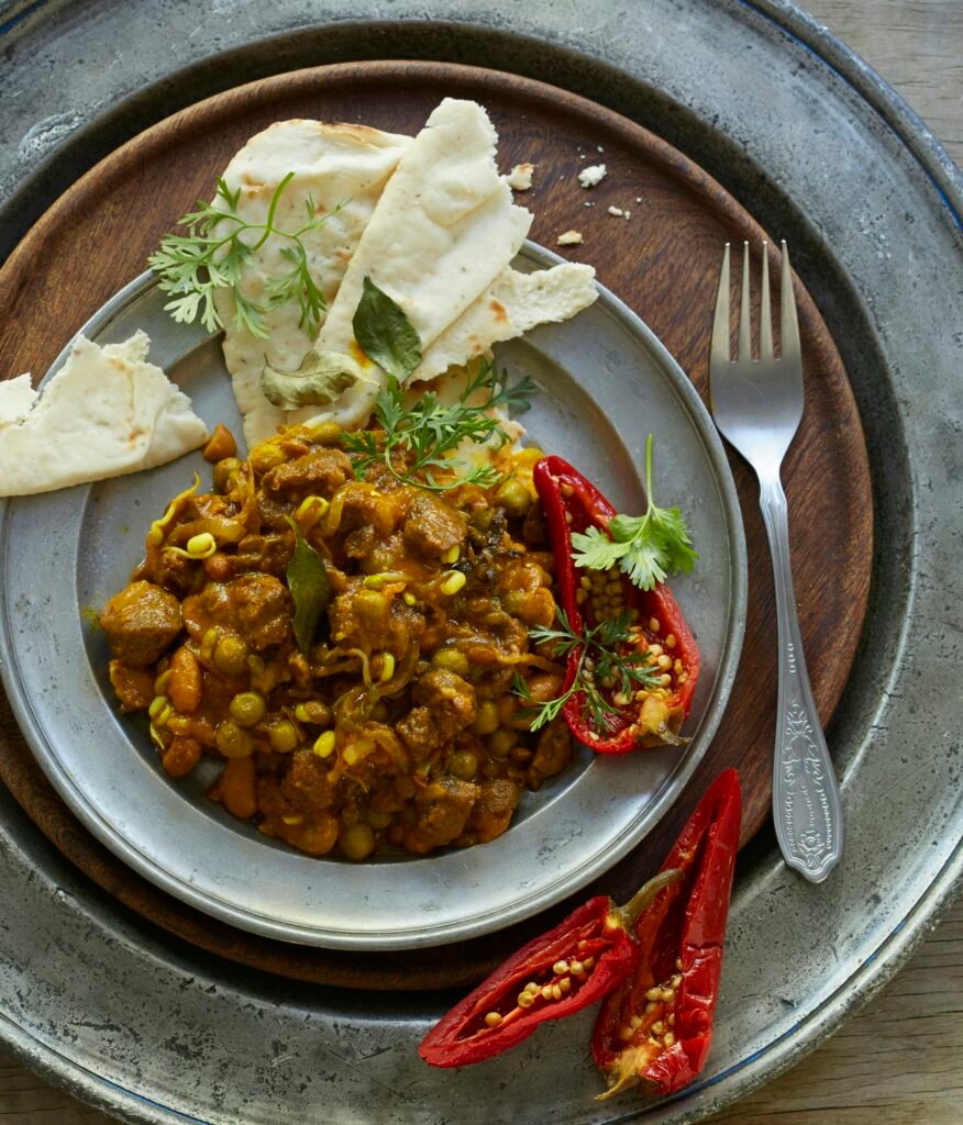 brown and white ceramic bowl with food